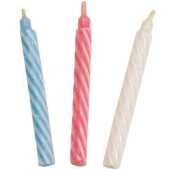 boîte de 100 bougies torsadées fines ø 6 H60 mm couleurs assorties