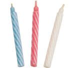 boîte de 50 bougies torsadées grosses ø 8 H75 mm couleurs assorties