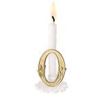 boîte de 10 bougies  blanches sur support, avec chiffre or N°9