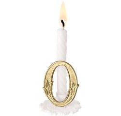boîte de 10 bougies  blanches sur support, avec chiffre or N°1