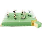décor football en kit pour entremets, 6 joueurs + arbitre + 2 buts