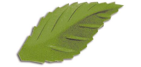 sachet de 500 décors en pain azyme,  feuilles de rose vert foncé 38 mm