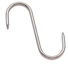 lot de 10 esses de boucherie inox 2 pointes 8 cm diamètre 4 mm