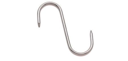 lot de 10 esses de boucherie inox 2 pointes 8 cm diamètre 4 mm