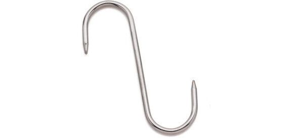 lot de 10 esses de boucherie inox 2 pointes 12 cm diamètre 5 mm