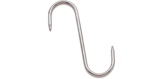 lot de 10 esses de boucherie inox 2 pointes 12 cm diamètre 5 mm