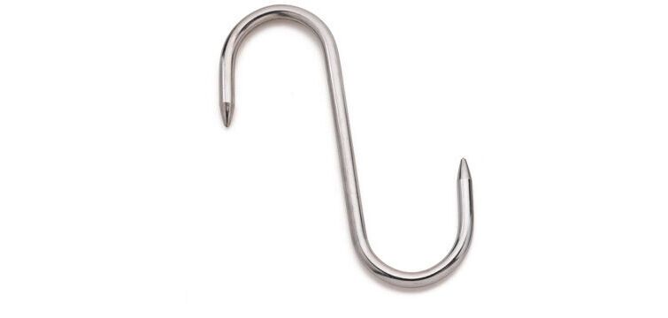 lot de 10 esses de boucherie inox 2 pointes 14 cm diamètre 6 mm