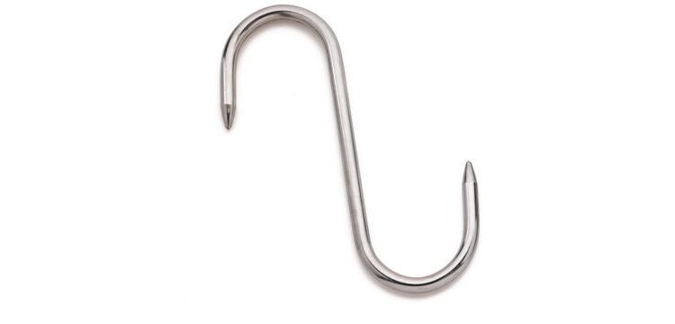lot de 10 esses de boucherie inox 2 pointes 18 cm diamètre 6 mm