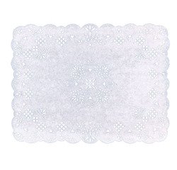 paquet de 250 dentelles en papier blanc ingraissables rectangulaires 400x300 mm