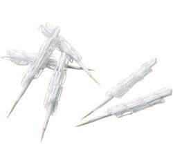 boîte de 100 hâtelets en papier blancs sans faveur sur pique bois 68 mm
