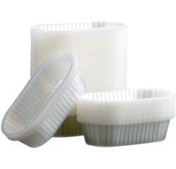 Boîte de 1000 (10 sachets de 100) caissettes en PS translucide ovales modèle 868 dimensions 9,5x5,8 cm hauteur 2,1 cm