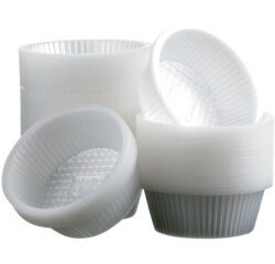 Boîte de 1000 (4 sachets de 250) caissettes en PS translucide pour baba modèle 1207 ø 9,3 hauteur 3,1 cm