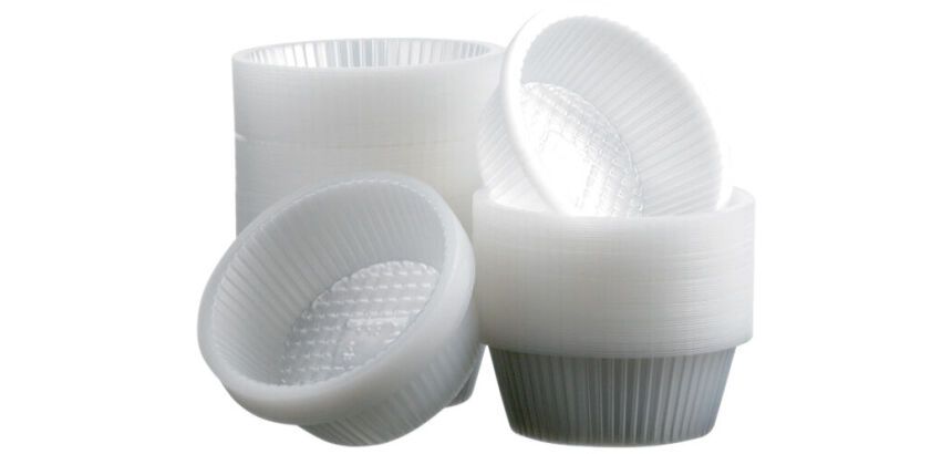 Boîte de 1000 (4 sachets de 250) caissettes en PS translucide pour baba modèle 1207 ø 9,3 hauteur 3,1 cm
