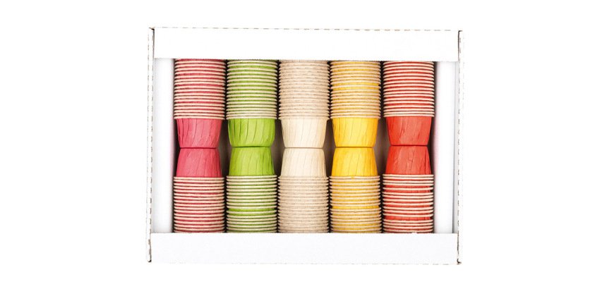 boîte de 250 caissettes de cuisson couleurs assorties, ø 46 h 30 mm 5 cl