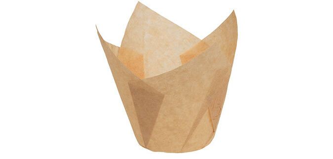 boîte de 200 caissettes de cuisson tulipcup en papier ingraissable écru ø 50 h 80 mm