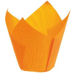 boîte de 200 caissettes de cuisson tulipcup en papier ingraissable orange ø 50 h 80 mm