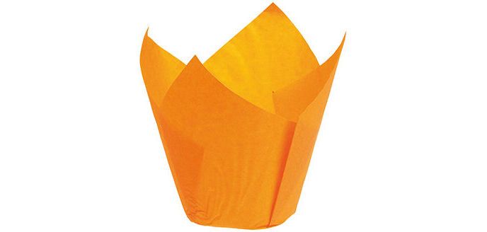 boîte de 200 caissettes de cuisson tulipcup en papier ingraissable orange ø 50 h 80 mm