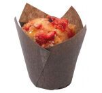 boîte de 200 caissettes de cuisson tulipcup en papier ingraissable brun ø 50 h 80 mm