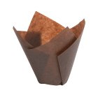 boîte de 200 caissettes de cuisson tulipcup en papier ingraissable brun ø 50 h 80 mm