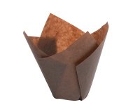 boîte de 200 caissettes de cuisson tulipcup en papier ingraissable brun ø 50 h 80 mm