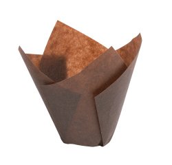 boîte de 200 caissettes de cuisson tulipcup en papier ingraissable brun ø 50 h 80 mm