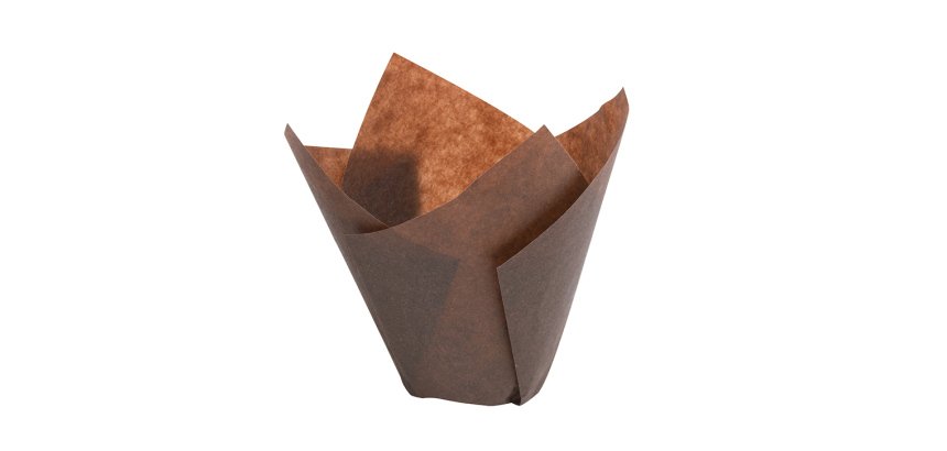 boîte de 200 caissettes de cuisson tulipcup en papier ingraissable brun ø 50 h 80 mm