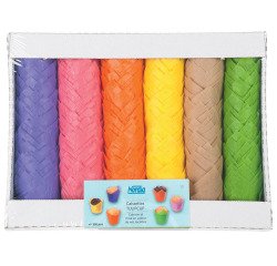 paquet de 300 (50 de chaque couleur) caissettes de cuisson tulipcup en papier ingraissable assorties violet/rose/jaune/rouge/orange/vert ø 35 h 60 mm
