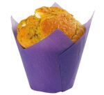paquet de 240 (40 de chaque couleur) caissettes de cuisson tulipcup en papier ingraissable assorties violet/rose/jaune/rouge/orange/vert ø 50 h 80 mm