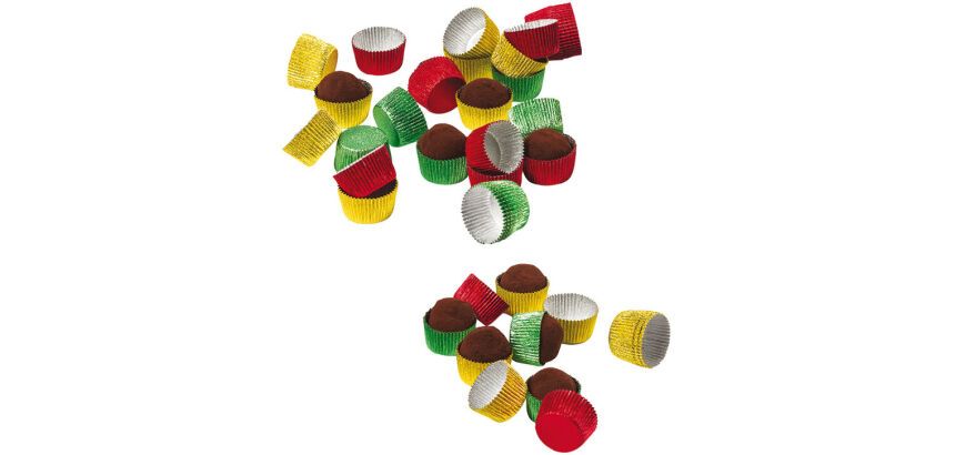 boîte de 1000 caissettes aluminium pour chocolats N3 ø 23 mm couleurs assorties