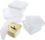 carton de 25 moules à glace carrés avec couvercle étanche, en polystyrène translucide contenance 1 litre 129 H 84 mm