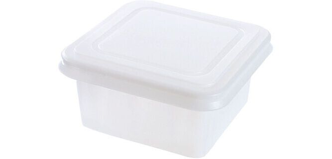 carton de 25 moules à glace carrés avec couvercle étanche, en polystyrène translucide contenance 1 litre 129 H 84 mm