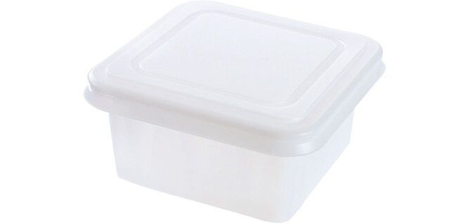 carton de 25 moules à glace carrés avec couvercle étanche, en polystyrène translucide contenance 1 litre 129 H 84 mm