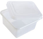 carton de 25 moules à glace carrés avec couvercle étanche, en polystyrène translucide contenance 1/2 litre 109 H 65 mm