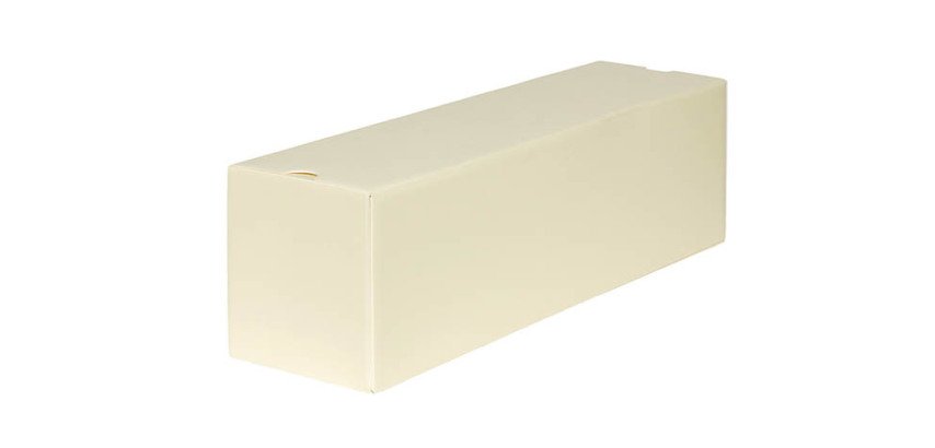 paquet de 25 boîtes isolantes à bûches et omelettes norvégiennes en PSE vanille 400x115x110 mm