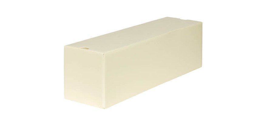 paquet de 25 boîtes isolantes à bûches et omelettes norvégiennes en PSE vanille 400x115x110 mm
