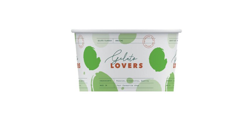 carton de 1000 (4 sachets de 250) pots à glace Lovers en carton ø 75 mm 11 cl