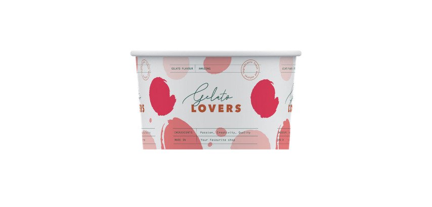 carton de 1000 (4 sachets de 250) pots à glace Lovers en carton ø 76 mm 12 cl