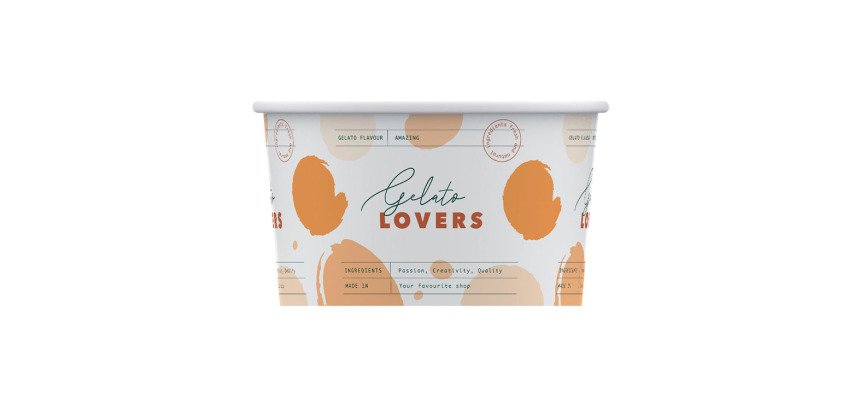 carton de 1000 (4 sachets de 250) pots à glace Lovers en carton ø 80 mm 14 cl