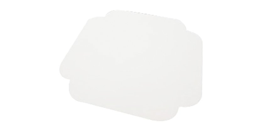 paquet de 250 carrés rainés pour pâtisseries en carton blanc avec bords repliables 190 mm