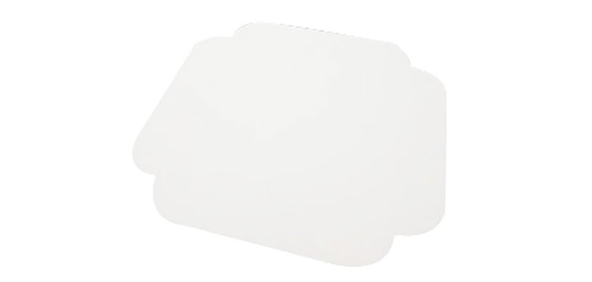 paquet de 250 carrés rainés pour pâtisseries en carton blanc avec bords repliables 210 mm
