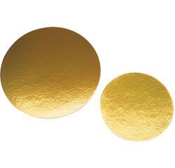 paquet de 100 ronds à gâteau en carton avec 1 face métallisée or ø 180 mm