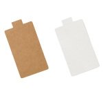 boîte de 200 mini-cartons réversibles kraft/blanc avec languette rectangle 95 x 56 mm