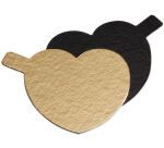boîte distributrice de 200 mini-cartons réversibles or et noir avec languette forme coeur ø 80 mm
