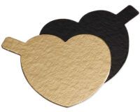 boîte distributrice de 200 mini-cartons réversibles or et noir avec languette forme coeur ø 80 mm