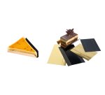 paquet de 200 fonds à part de gâteau en carton métallisé dessus or dessous noir à bords pliables rectangulaires 100x45x15 mm