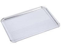 paquet de 25 plateaux en carton métallisé 1 face argent 42x28 cm