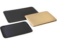 Plateau traiteur carton métallisé double face, noir et or - Lot de 100