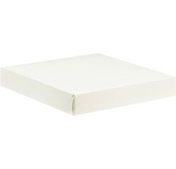 paquet de 50 boîtes à tarte en carton blanc h 50 mm 200x200 mm