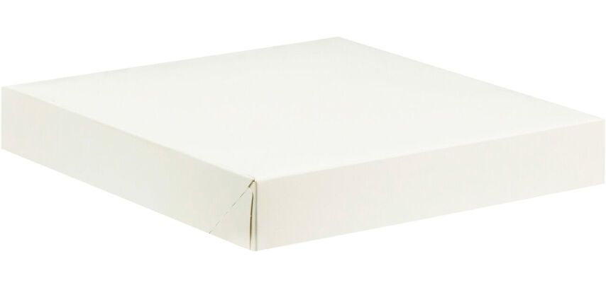 paquet de 50 boîtes à tarte en carton blanc h 50 mm 200x200 mm