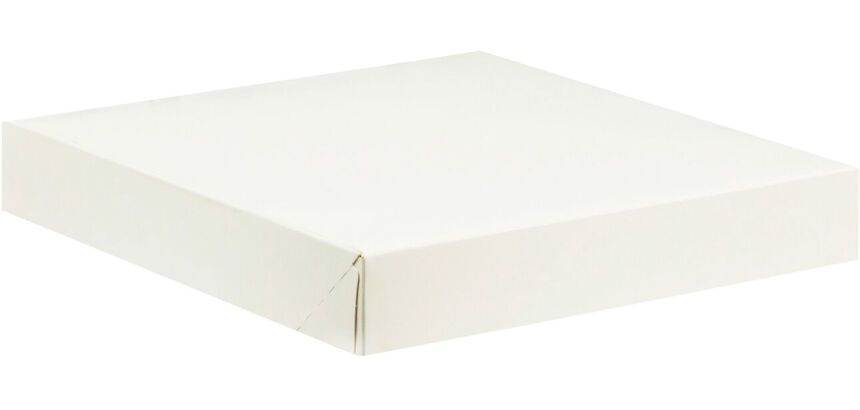 paquet de 50 boîtes à tarte en carton blanc h 50 mm 200x200 mm